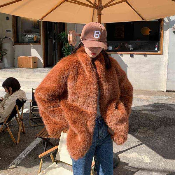 women winter coat thick fleece faux fur coats plush jackets fashion oversize outerwear female overcoat t220810, Black
women winter coat thick fleece faux fur coats plush jackets fashion oversize outerwear female overcoat t220810, Black