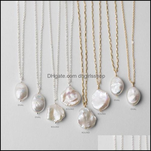 pendant necklaces pendants jewelry 925 sier/gold filled natural baroque pearl necklace handmade choker femme kol dhdjr, Silver
pendant necklaces pendants jewelry 925 sier/gold filled natural baroque pearl necklace handmade choker femme kol dhdjr, Silver
