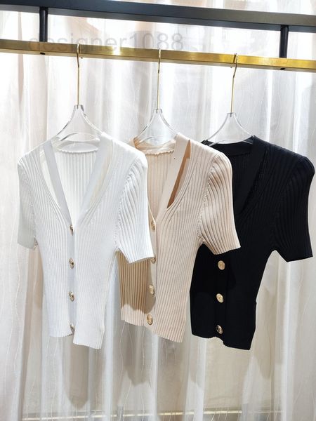 women's sweaters designer 2022 balman knitted slim fitting ice silk sweater luxury sweater high waist short sleeved d36v, White;black
women's sweaters designer 2022 balman knitted slim fitting ice silk sweater luxury sweater high waist short sleeved d36v, White;black