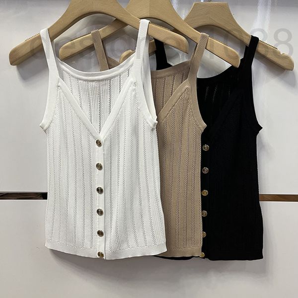 women's t-shirt designer 2022 summer new product b v-neck tank double curvature hollow out thin metal button pullover women's vesa, White
women's t-shirt designer 2022 summer new product b v-neck tank double curvature hollow out thin metal button pullover women's vesa, White