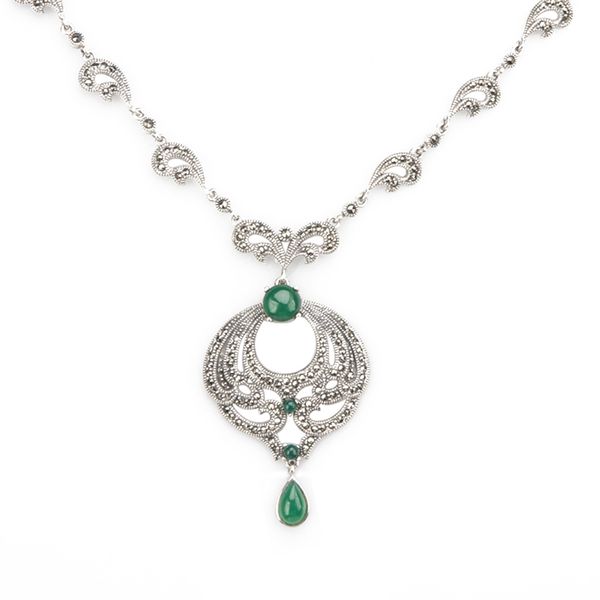 multi-colored agate necklace vintage 925 sterling silver women marcasite jewelry accessories
multi-colored agate necklace vintage 925 sterling silver women marcasite jewelry accessories