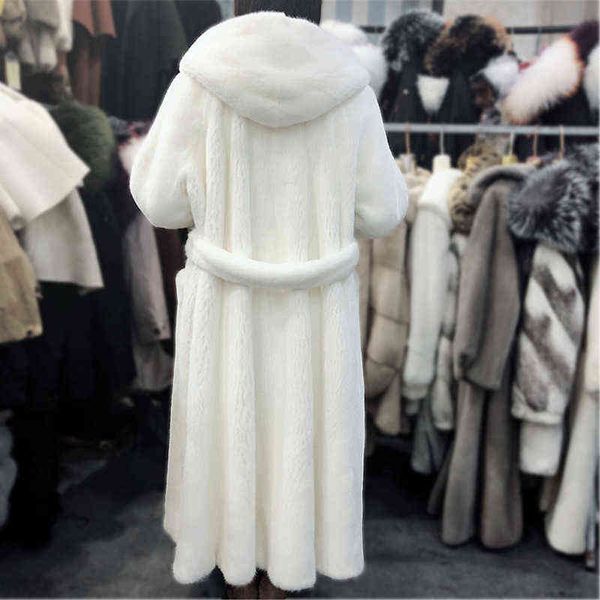 hooded fur women's 2022 winter fashion new plus size long belt high-end warm parker pure color mink white coat t220810, Black
hooded fur women's 2022 winter fashion new plus size long belt high-end warm parker pure color mink white coat t220810, Black