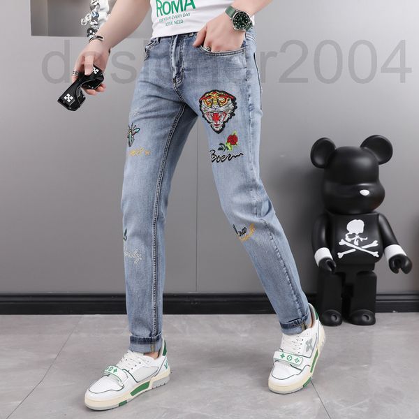 men's jeans designer new european fashion brand embroidered jeans men's korean version light color slim fit small foot trend casua, Blue
men's jeans designer new european fashion brand embroidered jeans men's korean version light color slim fit small foot trend casua, Blue