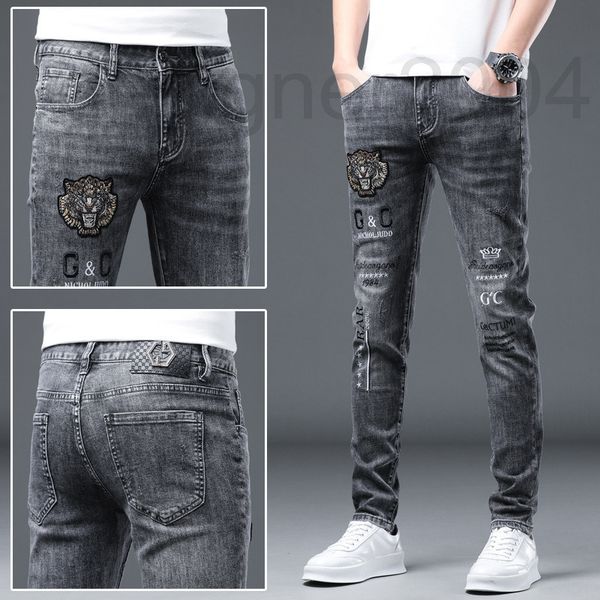 men's jeans designer european high-end tiger head embroidered jeans men's spring 2022 new elastic slim fit small feet dark gray fa, Blue
men's jeans designer european high-end tiger head embroidered jeans men's spring 2022 new elastic slim fit small feet dark gray fa, Blue