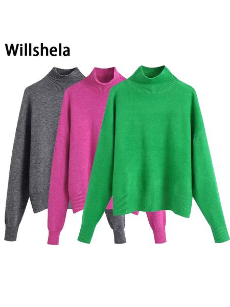 willshela women fashion solid knit sweater long sleeves high neck vintage female pullover chic mujer 220811, White;black
willshela women fashion solid knit sweater long sleeves high neck vintage female pullover chic mujer 220811, White;black