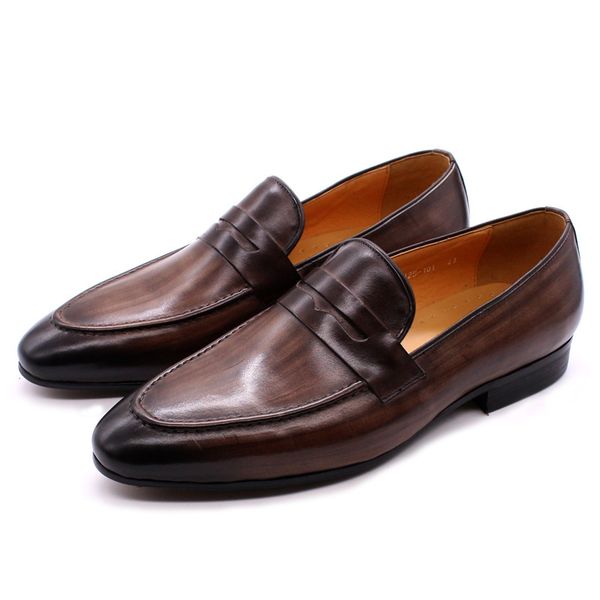 new men's foot shoes leather comfortable handmade business casual cowhide loafers zapatillas hombre a2, Black
new men's foot shoes leather comfortable handmade business casual cowhide loafers zapatillas hombre a2, Black