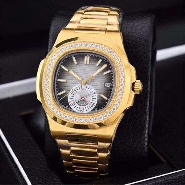 40mm mens mechanical automatic watch gold dual time dial blue dialmonds bezel stainless steel strap waterproof, Slivery;brown
40mm mens mechanical automatic watch gold dual time dial blue dialmonds bezel stainless steel strap waterproof, Slivery;brown