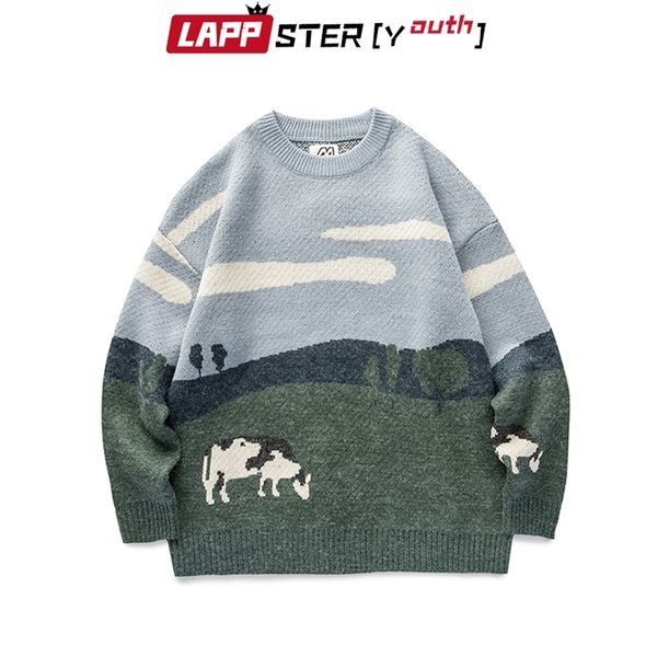 lappsteryouth men cows vintage winter sweaters pullover mens oneck korean fashions sweater women casual harajuku clothes 220811, White;black
lappsteryouth men cows vintage winter sweaters pullover mens oneck korean fashions sweater women casual harajuku clothes 220811, White;black
