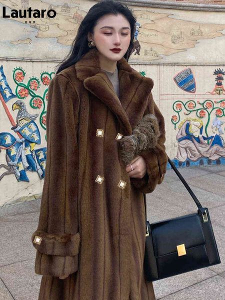 lautaro winter long retro luxury elegant warm gradient fluffy faux mink fur trench coat for women double breasted loose fashion t220810, Black
lautaro winter long retro luxury elegant warm gradient fluffy faux mink fur trench coat for women double breasted loose fashion t220810, Black