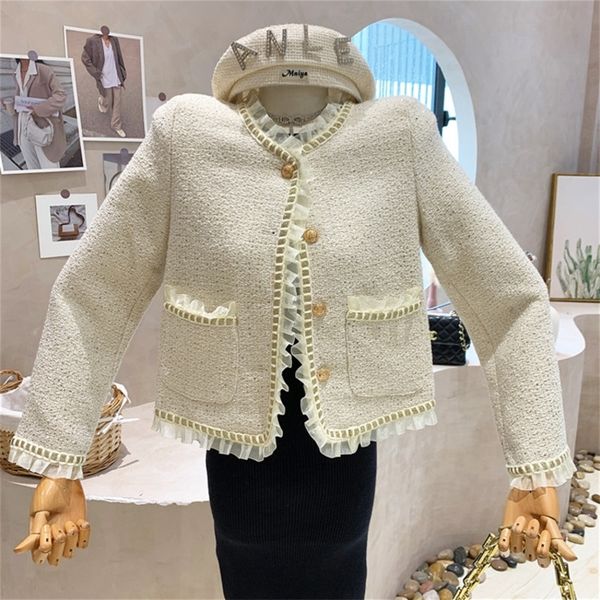 autumn winter brand luxury korean chic tweed jacket coat women vintage small fragrance woolen coat crop casaco outwear 220811, Black;brown
autumn winter brand luxury korean chic tweed jacket coat women vintage small fragrance woolen coat crop casaco outwear 220811, Black;brown