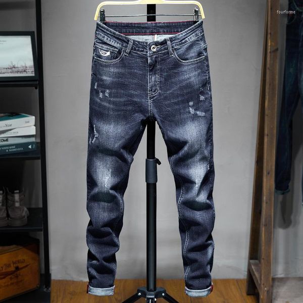 men's jeans straight slim stretch korean fashion young trousers autumn and winter, Blue
men's jeans straight slim stretch korean fashion young trousers autumn and winter, Blue