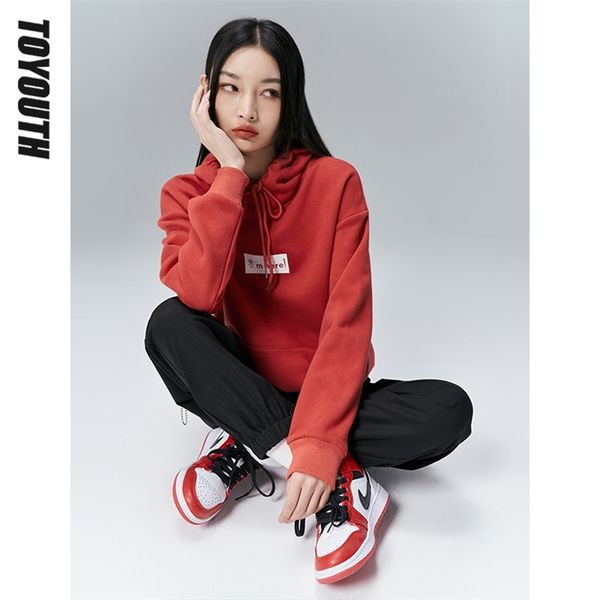 toyouth women sweatshirts with hat spring long sleeves o neck loose hoodies letters print chic simple casual pullovers 220811, Black
toyouth women sweatshirts with hat spring long sleeves o neck loose hoodies letters print chic simple casual pullovers 220811, Black
