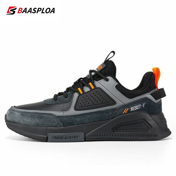 baasploa men leather sneaker waterproof walking shoes fashion casual non slip wear resistant male sport shoe 220811, Black;brown
baasploa men leather sneaker waterproof walking shoes fashion casual non slip wear resistant male sport shoe 220811, Black;brown
