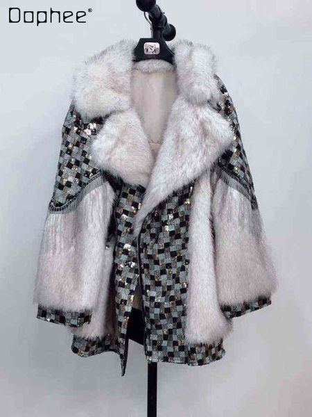 streetwear winter clothing faux fur mid-length jacket for women 2022 new women's fur lamb coats casaco feminino t220810, Black
streetwear winter clothing faux fur mid-length jacket for women 2022 new women's fur lamb coats casaco feminino t220810, Black
