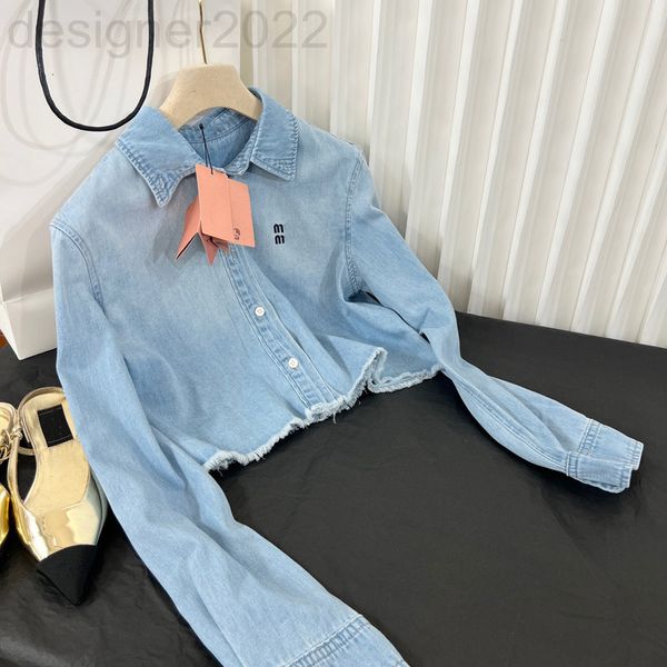 women's knits & tees designer the second batch of high-quality 22 early autumn miao's short denim shirts with rough edges for high, White
women's knits & tees designer the second batch of high-quality 22 early autumn miao's short denim shirts with rough edges for high, White