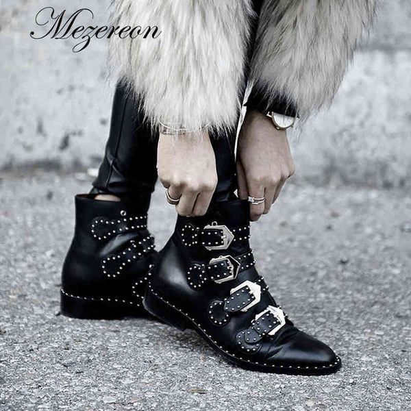women boot ankle boots real leather rivets buckle punk woman studded gothic designer shoes ladies botas mujer plus size 44 0719, Black
women boot ankle boots real leather rivets buckle punk woman studded gothic designer shoes ladies botas mujer plus size 44 0719, Black