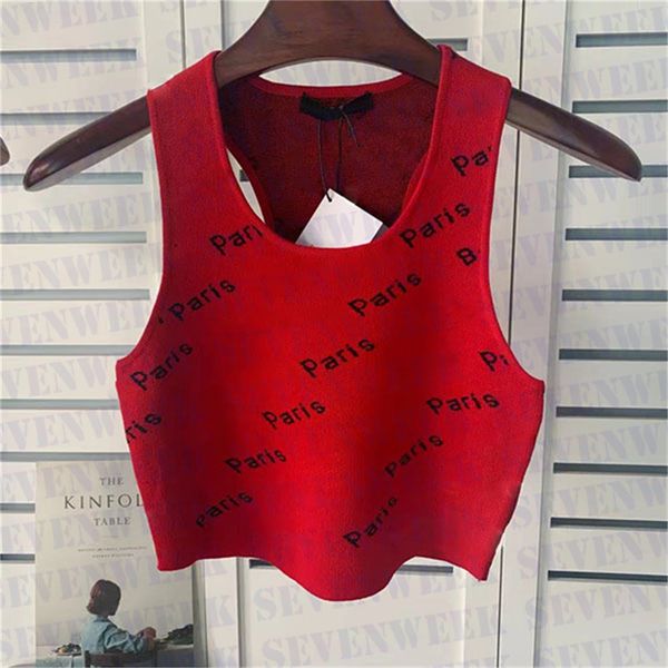full letters sling vest knits womens sweaters jacquard tanks summer designer luxury sleeveless t shirts, White
full letters sling vest knits womens sweaters jacquard tanks summer designer luxury sleeveless t shirts, White