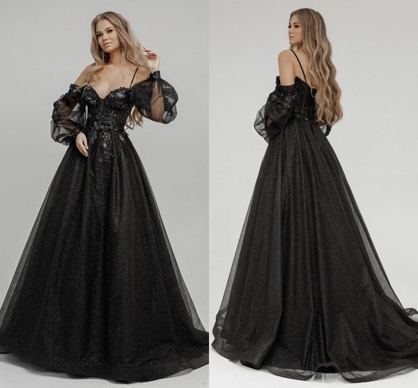 black gothic wedding dresses gowns off shoulder long sleeves sequins tulle lace-up sparkle goth bridal robes with color non white
black gothic wedding dresses gowns off shoulder long sleeves sequins tulle lace-up sparkle goth bridal robes with color non white