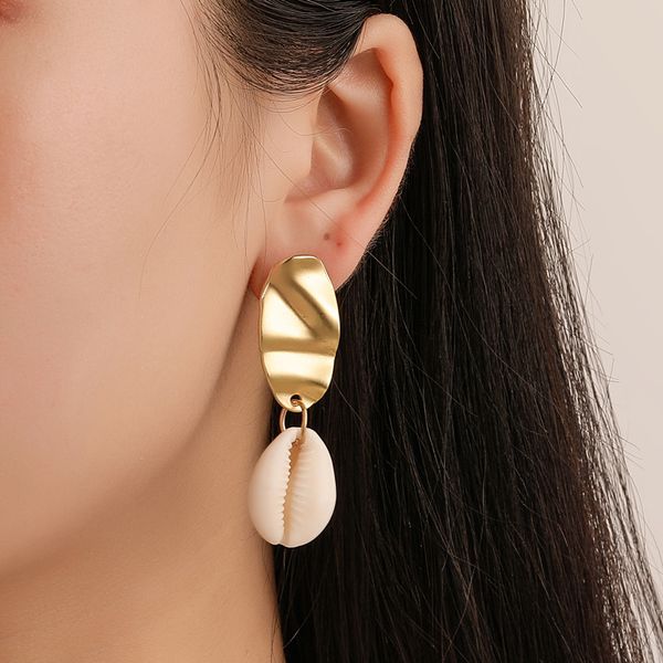 european women tassel shell dangle earrings retro matte gold pleated piece stud earring female beach party wearing silver ear drop ornaments
european women tassel shell dangle earrings retro matte gold pleated piece stud earring female beach party wearing silver ear drop ornaments