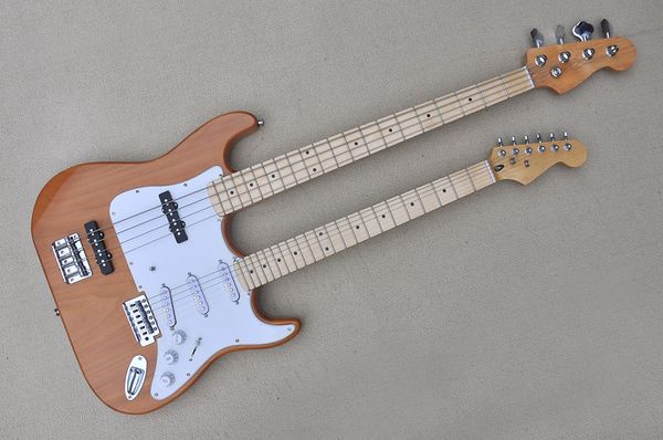 factory custom double neck natural wood color electric guitar with 6 and 4 strings bass chrome hardware alder body offer customized
factory custom double neck natural wood color electric guitar with 6 and 4 strings bass chrome hardware alder body offer customized