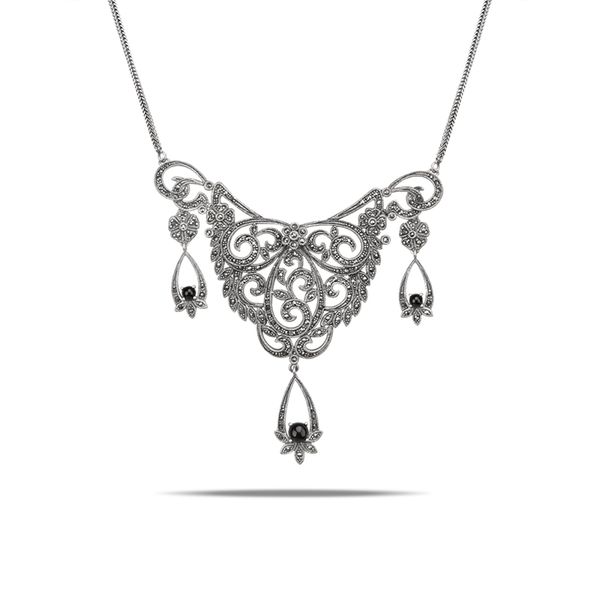 multi-colored black agate necklace vintage 925 sterling silver women chinese style marcasite jewelry accessories
multi-colored black agate necklace vintage 925 sterling silver women chinese style marcasite jewelry accessories