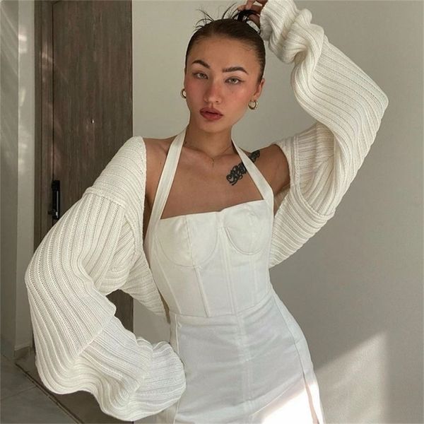 women ultrashort sweater coat autumn winter long sleeve loose knitted crop solid color cardigan sweaters 220811, White;black
women ultrashort sweater coat autumn winter long sleeve loose knitted crop solid color cardigan sweaters 220811, White;black