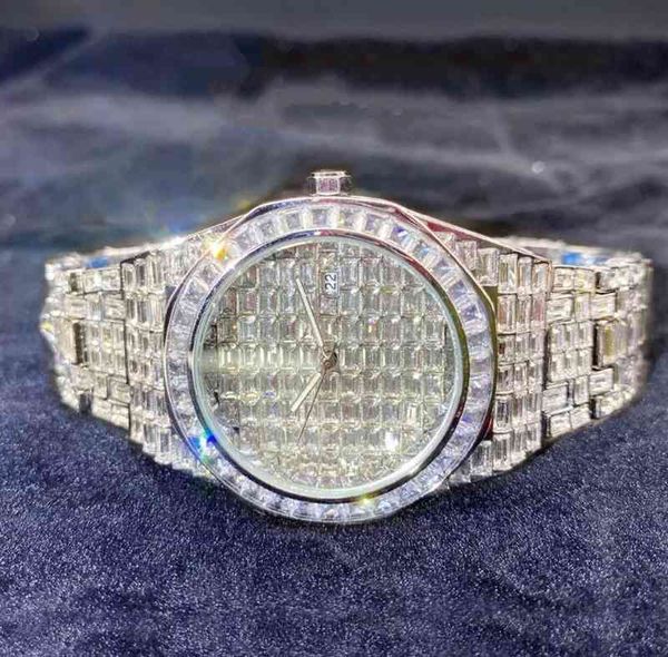 ritzin baguette cut moissanite fully iced out diamond watch wrist for men valentine gift factory price 925 silver, Slivery;brown
ritzin baguette cut moissanite fully iced out diamond watch wrist for men valentine gift factory price 925 silver, Slivery;brown