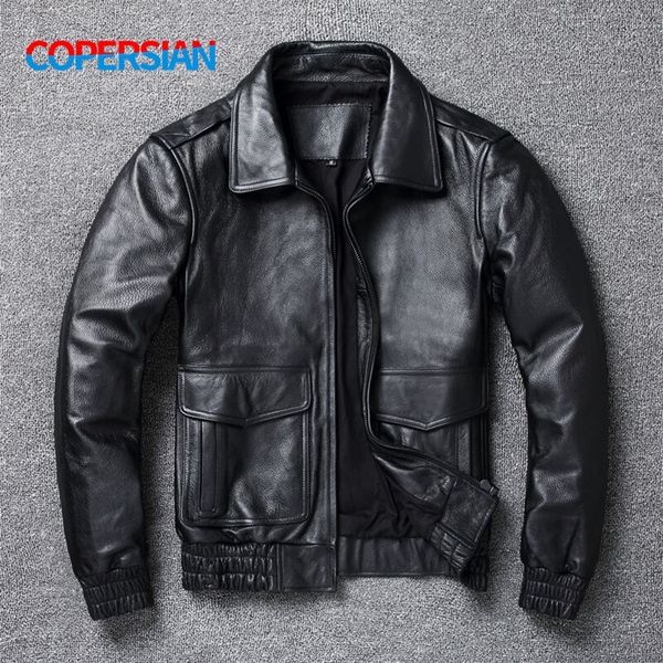 copersian plus size 8xl mens winter men classic a2 cowhide coat genuine leather jacket quality 220811, Black;brown
copersian plus size 8xl mens winter men classic a2 cowhide coat genuine leather jacket quality 220811, Black;brown