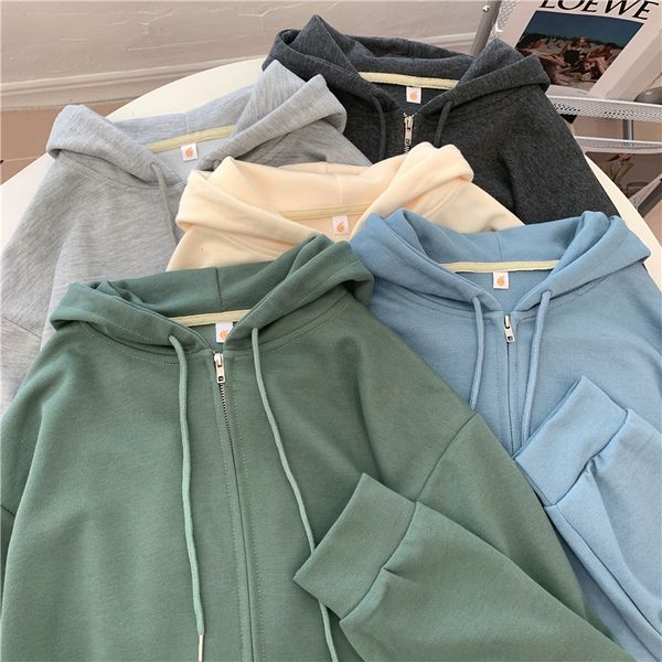 women's hoodies & sweatshirts loose zip-up hooded green sweatshirt for women korean zipper long sleeve apricot female streetwear, Black
women's hoodies & sweatshirts loose zip-up hooded green sweatshirt for women korean zipper long sleeve apricot female streetwear, Black