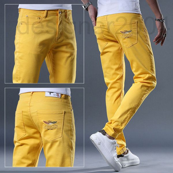 men's jeans designer chaopai embroidered yellow jeans men's korean version fashion slim fit elastic tiktok kwai net red leggings u, Blue
men's jeans designer chaopai embroidered yellow jeans men's korean version fashion slim fit elastic tiktok kwai net red leggings u, Blue