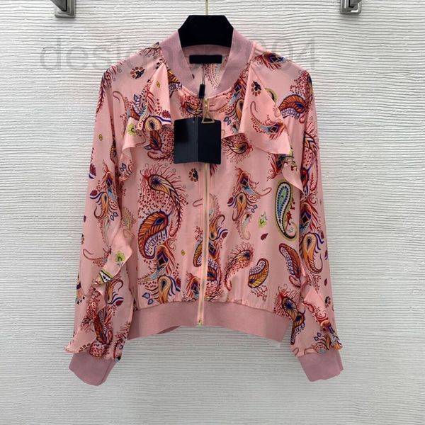 women's jackets designer new 100% silk shirt ruffle stitching pattern printed stand collar jacket baseball jacket thin coat y102, Black;brown
women's jackets designer new 100% silk shirt ruffle stitching pattern printed stand collar jacket baseball jacket thin coat y102, Black;brown