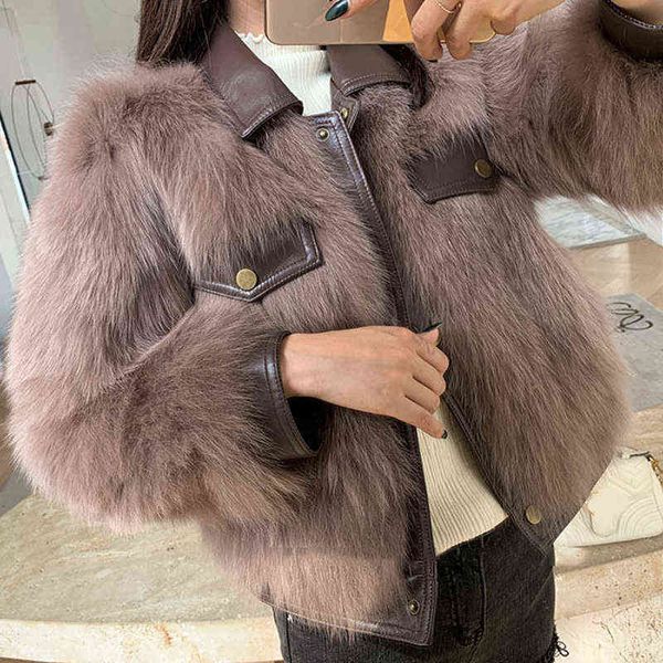 pop winter warm faux fur coats women nice pu leather patchwork cropped jacket woman motocycle style turn down collar jackets t220810, Black 
pop winter warm faux fur coats women nice pu leather patchwork cropped jacket woman motocycle style turn down collar jackets t220810, Black