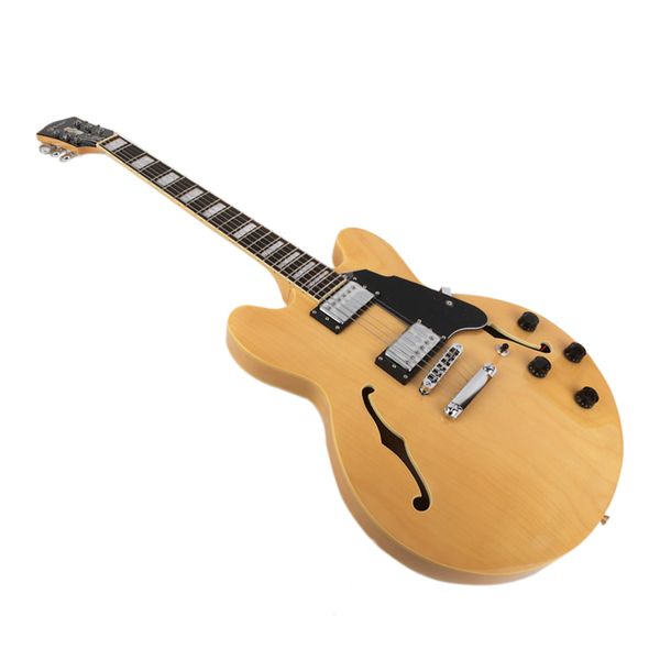 good quality jazz hollow body f hole electric guitar natural humbucker
good quality jazz hollow body f hole electric guitar natural humbucker