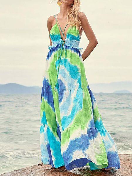 beach style printing women summer holiday maxi dress sleeveless deep v-neck backless ladies party streetwear vestidos, White
beach style printing women summer holiday maxi dress sleeveless deep v-neck backless ladies party streetwear vestidos, White