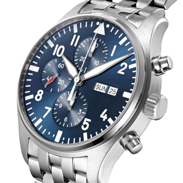 mens watch 43mm automatic mechanical pilot mens sport watches stainless steel blue dial male wristwatches, Slivery;brown
mens watch 43mm automatic mechanical pilot mens sport watches stainless steel blue dial male wristwatches, Slivery;brown