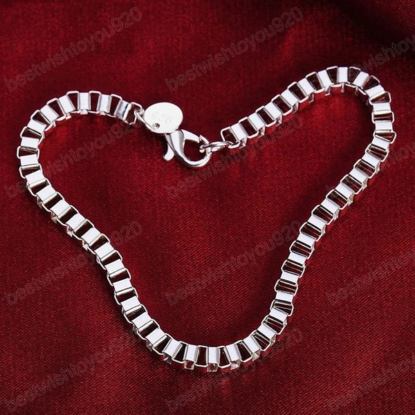 925 sterling silver 4m box chain bracelet for women wedding engagement party fashion jewelry, Black
925 sterling silver 4m box chain bracelet for women wedding engagement party fashion jewelry, Black