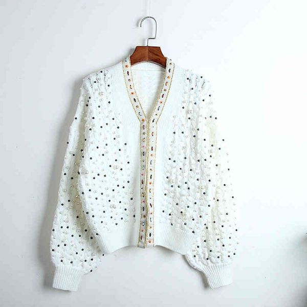 women's sweaters heavy duty nail bead thick sweater small fragrant coarse twist coat loose all match knitted cardigan autumn and winter, White;black
women's sweaters heavy duty nail bead thick sweater small fragrant coarse twist coat loose all match knitted cardigan autumn and winter, White;black