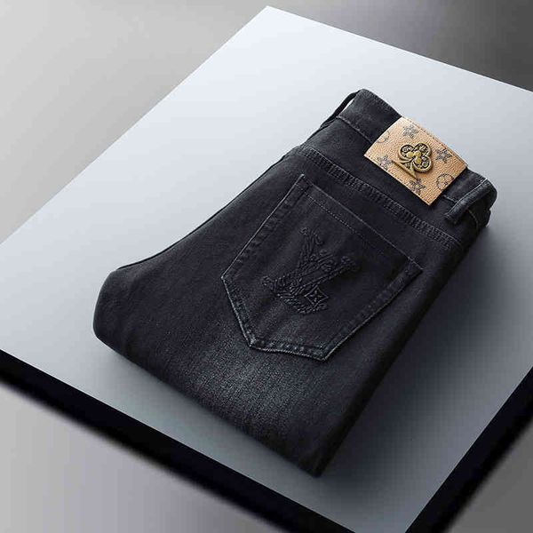 men's jeans luxury european autumn and winter thickened jeans men's slim fit feet elastic printing fashion brand high-end versatil, Blue
men's jeans luxury european autumn and winter thickened jeans men's slim fit feet elastic printing fashion brand high-end versatil, Blue
