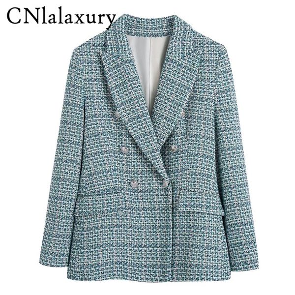 cnlalaxury women fashion office wear double breasted plaid tweed blazer coat vintage long sleeve female outerwear chic 220818, Black;brown
cnlalaxury women fashion office wear double breasted plaid tweed blazer coat vintage long sleeve female outerwear chic 220818, Black;brown