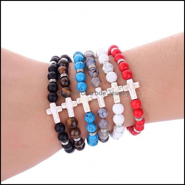 beaded strands cross stone bracelet for women blue turquoises men black lava 8mm white beads bracelets bangles drop delive bdejewelry dh8ag
beaded strands cross stone bracelet for women blue turquoises men black lava 8mm white beads bracelets bangles drop delive bdejewelry dh8ag