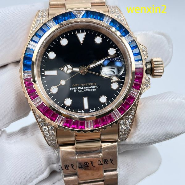 classic luxury men's watch side 40 mm mechanical automatic stainless steel shell color diamond ring four corner drill, Slivery;brown
classic luxury men's watch side 40 mm mechanical automatic stainless steel shell color diamond ring four corner drill, Slivery;brown
