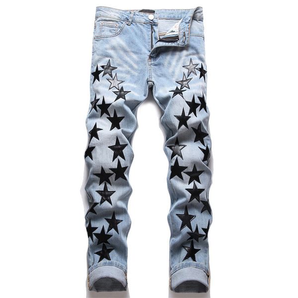 designer rip jeans man blue black vaqueros hombre 2022 new trends punk rock brand long pants with star stich cloth patch boys fashion high s
designer rip jeans man blue black vaqueros hombre 2022 new trends punk rock brand long pants with star stich cloth patch boys fashion high s