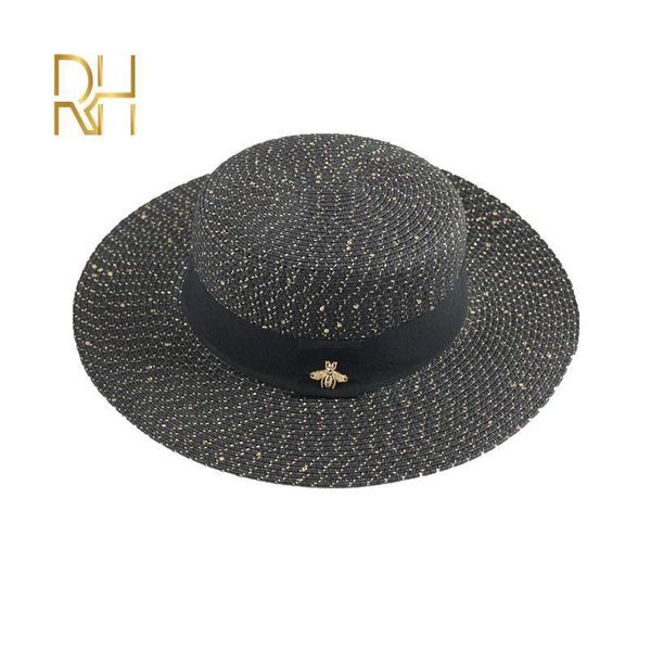 ladies sun boater flat hats small bee sequins straw hat retro gold braided hat female sunshade shine flat cap rh 220817, Blue;gray
ladies sun boater flat hats small bee sequins straw hat retro gold braided hat female sunshade shine flat cap rh 220817, Blue;gray