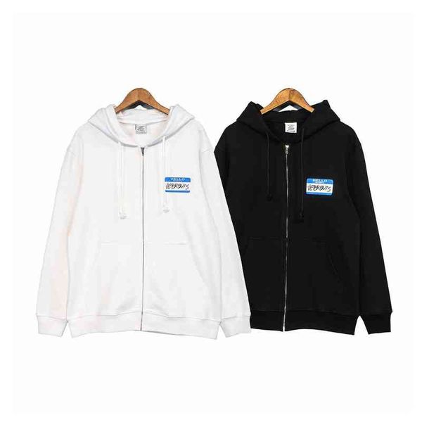 designer hoodie for men and women correct version vettements witt meng letter signature printed men's women's hooded cardigan swea, Black
designer hoodie for men and women correct version vettements witt meng letter signature printed men's women's hooded cardigan swea, Black