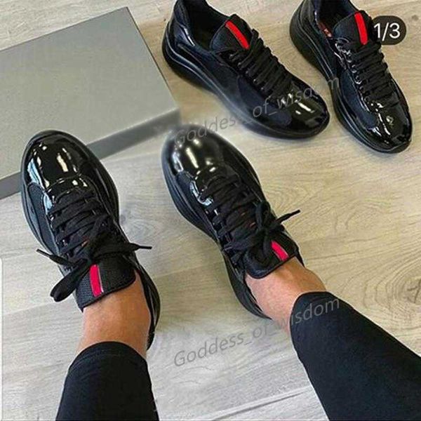 2021 men fashion casual shoes america's cup design sneakers patent leather and nylon luxy me, Black
2021 men fashion casual shoes america's cup design sneakers patent leather and nylon luxy me, Black