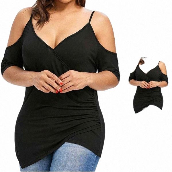t-shirts women fashion plus size cutout asymmetric cold shoulder v-neck ropa mujer camisetas harajuku tshirt haut women's t-shirt d9gr, White
t-shirts women fashion plus size cutout asymmetric cold shoulder v-neck ropa mujer camisetas harajuku tshirt haut women's t-shirt d9gr, White