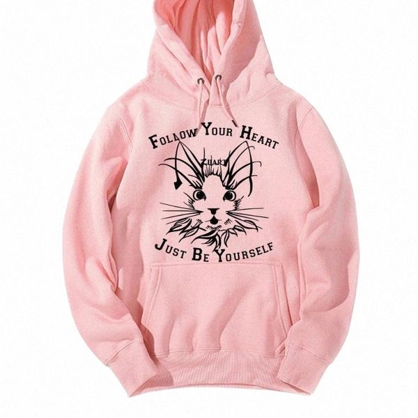 women's hoodies & sweatshirts cartoon cat just be yourself follow your heart girls woman hoodie couple clothes autumn winter fleece zii, Black
women's hoodies & sweatshirts cartoon cat just be yourself follow your heart girls woman hoodie couple clothes autumn winter fleece zii, Black