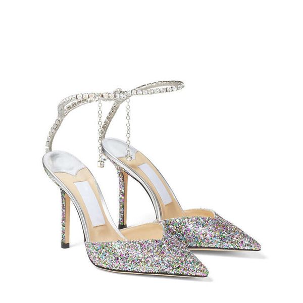 luxury brand jimmy women pumps sandals london saeda 100 mm pointed toes colorful clastic glitter crystal ankle chain designer evening dress, Black
luxury brand jimmy women pumps sandals london saeda 100 mm pointed toes colorful clastic glitter crystal ankle chain designer evening dress, Black