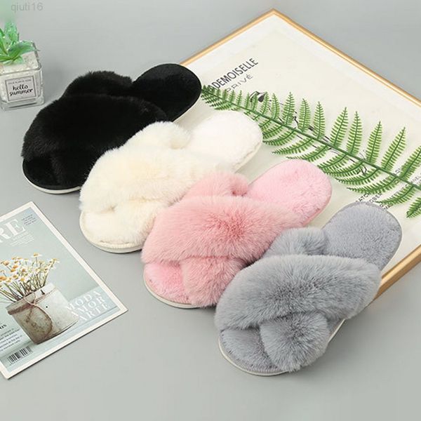 warm fluffy slippers women's plus comfortable faux fur cross indoor floor slides flat soft plush shoes ladies winter y220818, Black
warm fluffy slippers women's plus comfortable faux fur cross indoor floor slides flat soft plush shoes ladies winter y220818, Black