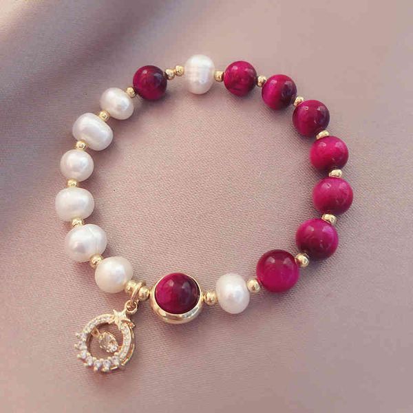 bracelet bangle designer crystal round pendant natrual freshwater pearls green/rose red tiger's eye beaded bracelets for women fashion, Black
bracelet bangle designer crystal round pendant natrual freshwater pearls green/rose red tiger's eye beaded bracelets for women fashion, Black